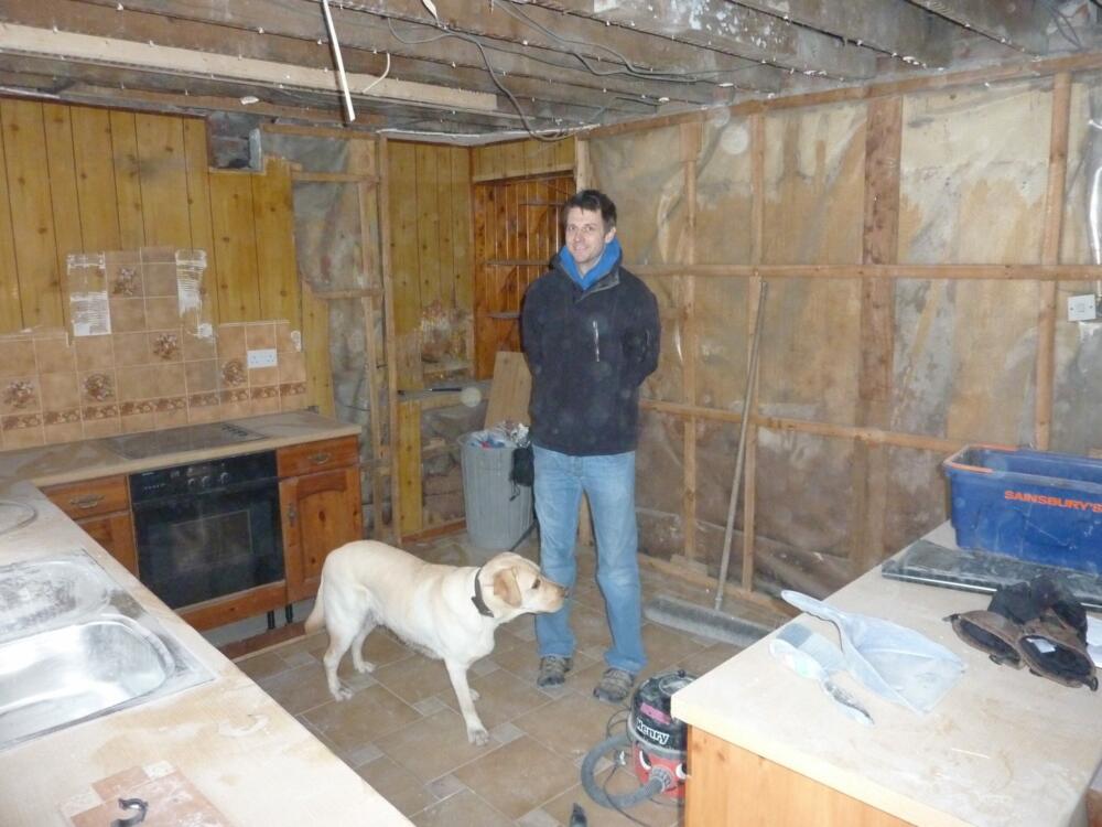 Kitchen - Work In Progress with Ross and Property Dog